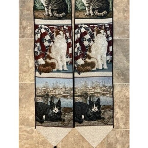 VTG Woodworkers & Weavers Lot of 2 Kitty Corner Bell Pull Tapestry Wall Hanging - Picture 8 of 10